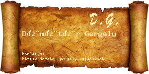 Dömötör Gergely névjegykártya